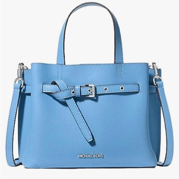 MICHAEL Michael Kors Handbags - Michael Kors Emilia Small Pebbled Leather Satchel color is Sth Pacific